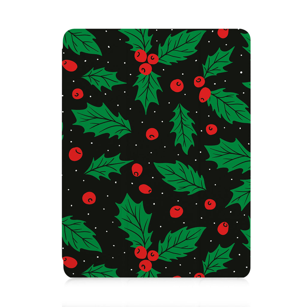 front view of personalized iPad case with pencil holder and Fruits design