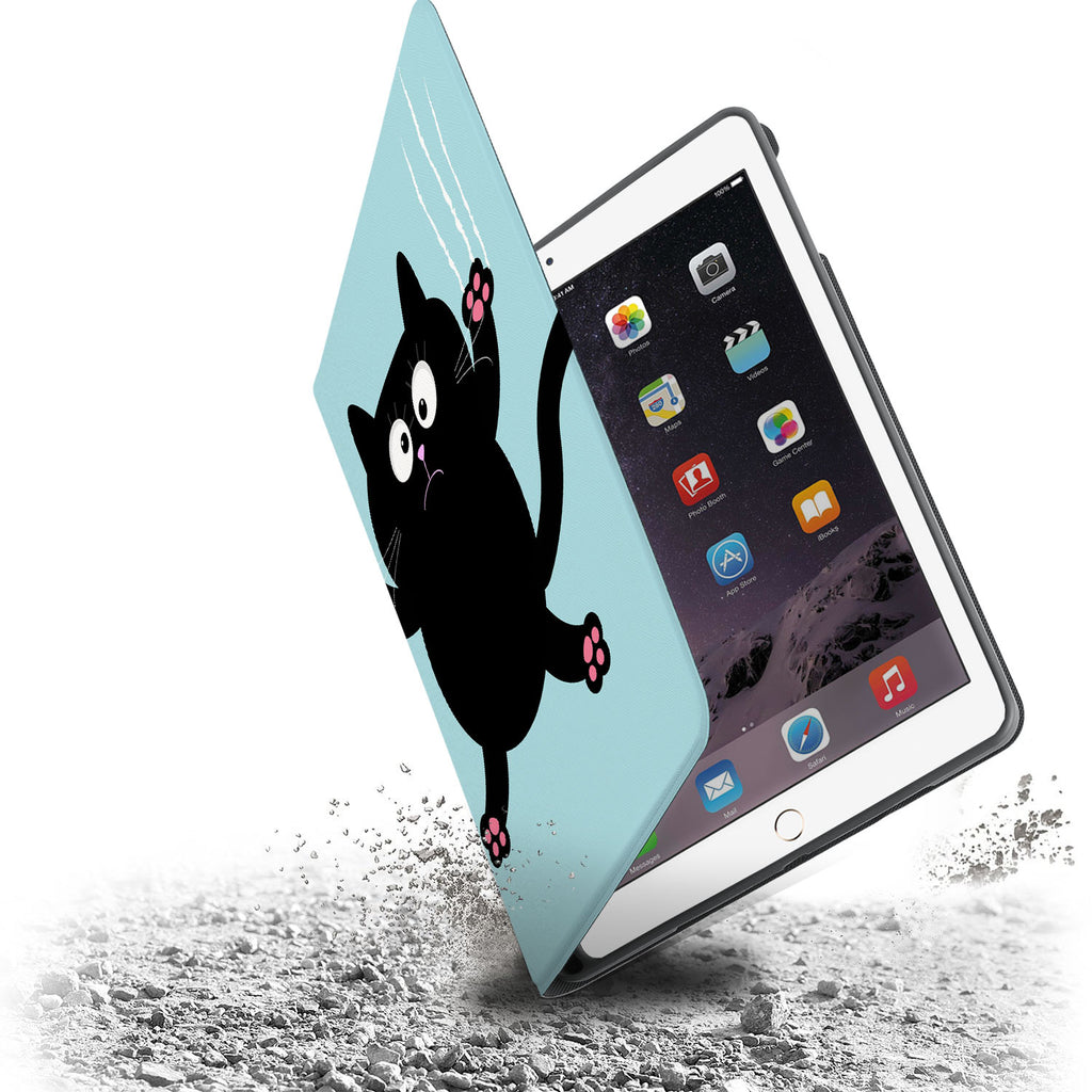 Drop protection from the personalized iPad folio case with Cat Kitty design