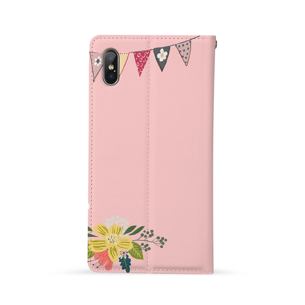 Back Side of Personalized iPhone Wallet Case with Koala And Friends design - swap