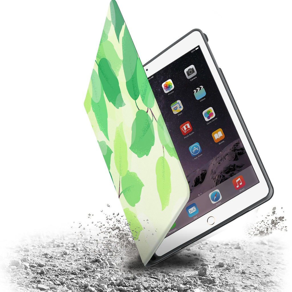 Drop protection from the personalized iPad folio case with Leaves design
