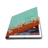 Auto wake and sleep function of the personalized iPad folio case with Rusted Metal design
