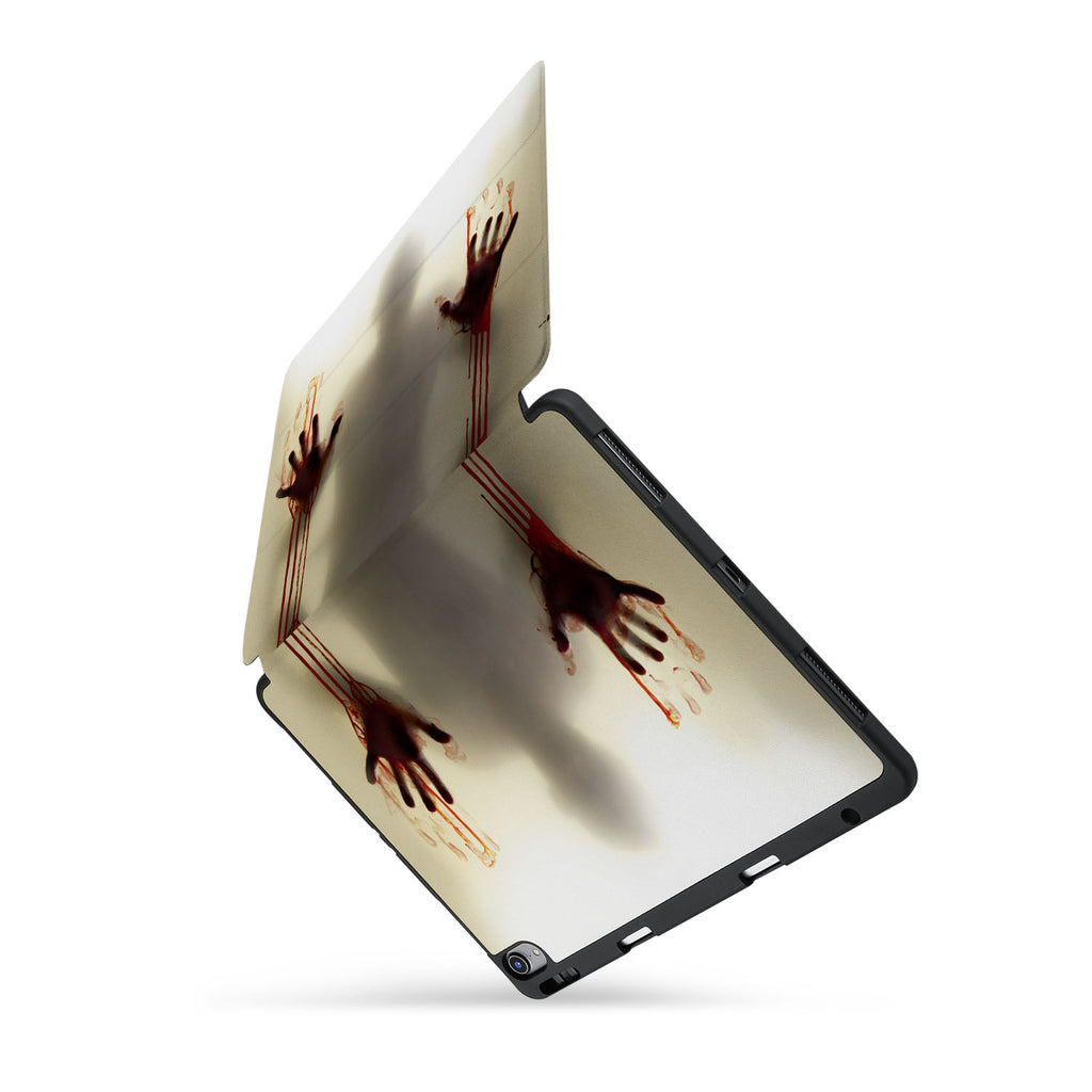 personalized iPad case with pencil holder and Horror design