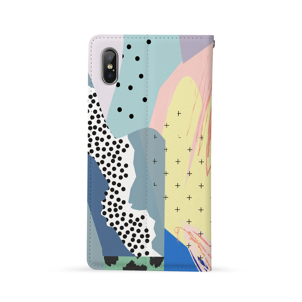 Back Side of Personalized iPhone Wallet Case with Abstract design - swap