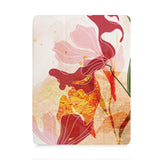 front view of personalized iPad case with pencil holder and Artistic Flower design