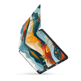 personalized iPad case with pencil holder and Colorful Mountain design