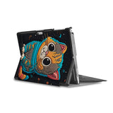 the back side of Personalized Microsoft Surface Pro and Go Case in Movie Stand View with Cute Cat design - swap