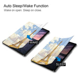 It automatically wakes your iPad when opened and sends it to sleep when closed with France Famous Attractions design