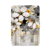 front view of personalized kindle paperwhite case with Flower Art design