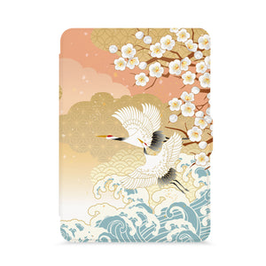 front view of personalized kindle paperwhite case with with Japanese Pattern design - swap