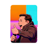 front view of personalized kindle paperwhite case with Elon Musk SpaceX design