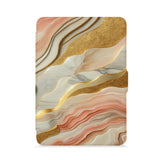 front view of personalized kindle paperwhite case with Marble design