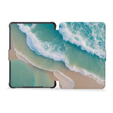 the whole front and back view of personalized kindle case paperwhite case with Sea Waves design