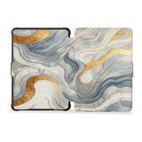 the whole front and back view of personalized kindle case paperwhite case with Marble design