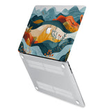 hardshell case with Colorful Mountain design has rubberized feet that keeps your MacBook from sliding on smooth surfaces