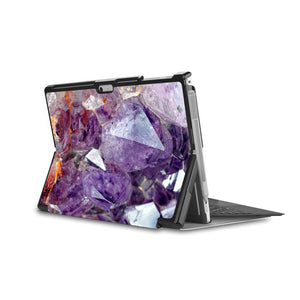 the back side of Personalized Microsoft Surface Pro and Go Case in Movie Stand View with Crystal Diamond design - swap