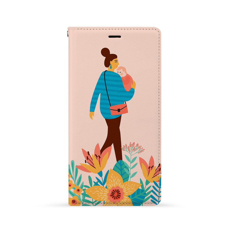 Front Side of Personalized Huawei Wallet Case with Love You Mom design