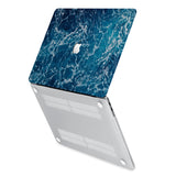 hardshell case with Ocean design has rubberized feet that keeps your MacBook from sliding on smooth surfaces